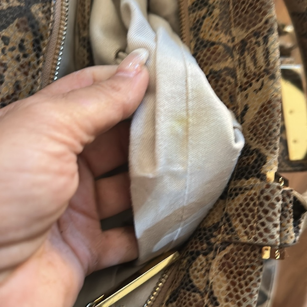 Tory Burch Robinson Snake-Embossed Satchel - Picture 4 of 4